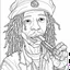 Placeholder: Coloring page for toodlers, with a cute rastaman smoking joint, very Bold outlines and white background, anime style, minimal number of elements, very simple