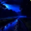 Placeholder: sad nature scene, midnight, dark blue colours, rainy, atmospheric, photo quality