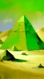 Placeholder: Lime green pyramids in a desert painted by John Singer Sargent