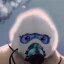 Placeholder: A Yeti with a gas mask