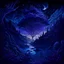 Placeholder: landscape, epic, intricate details, high detail, constellation, deep blue and purple