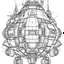 Placeholder: outline art for space ship coloring page for kids, classic manga style, anime style, realistic modern cartoon style, white background, sketch style, only use outline, clean line art, no shadows, clear and well outlined