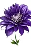 Placeholder: PURPLE flower illustration defined and detailed with white background