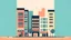 Placeholder: Street of modern city, minimalistic, flat style
