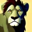 Placeholder: Lion King animated Honzo male lion wide green eyes