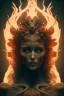 Placeholder: portrait photography of an ethereal beautiful animal goddess, Fire theme art, Dark moody night atmosphere, Portrait of a man by Michelangelo, 8K, close-up face, anatomically perfect face, oak tree roots, ignore NSFW