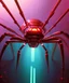 Placeholder: portrait painting of a cyberpunk red robot spider, ultra realistic, intricate details, ultra highly detailed, shiny, smooth, studio quality, octane render, Surrealism, Triadic colour scheme,glow-stick, ambient lighting,nightclub lighting, polaroid, 100mm, --ar 1:1 --v4