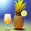 Placeholder: a pineapple drinking a cocktail