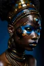 Placeholder: Afrofuturist makeup artistry, with bold metallic eyeshadows and intricate patterns that draw inspiration from African art and science fiction
