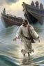 Placeholder: Peter walking on water from the boat going to Jesus Christ on the shore