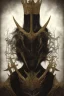 Placeholder: Realistic anime black metal corpsepaint god with golden crown