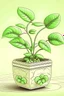 Placeholder: money plant 3D sketch with vintage lookj