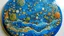 Placeholder: A blue planet made entirely out water and coral designed in Scandinavian folk art painted by Vincent van Gogh