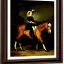 Placeholder: portrait of a horse riding by Rembrandt style