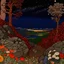 Placeholder: Colourful, peaceful, Egon Schiele, Max Ernst, night sky filled with galaxies and stars, rocks, trees, flowers, one-line drawing, sharp focus, 8k, deep 3d field, intricate, ornate