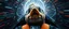 Placeholder: hyper sonic space warp crash pilot ,weird experiment gone wrong perspective close up portrait of dj shrimp beaver smug duck pilot looking down on cam, with background in the style of escher and giger, a chill contrapunctus fugue in the style of fsol, beethoven, goa trance breaks, dancefloor drum and bass,