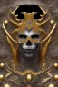 Placeholder: black male African alien, cracks in the voodoo head, wicked, diamond eyes, crown, blood, 8k, finely detailed, photo realistic, leopard style turquoise skull head gold dragon space alien rain skeleton gold tooth silver helmet silver space suit spaceships