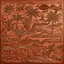 Placeholder: A copper brown dry arid prehistoric land designed in Mexican folk art