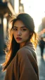 Placeholder: Create an ultra-realistic cinematic 8K fullbody of the person in this photo. Keep the face 100% identical — same facial features, skin texture, and expression. Style: fashion editorial, confident pose. Lighting: warm golden hour sunlight, soft rim light. Background: softly blurred urban bokeh. Camera look: shallow depth of field, film grain, cinematic color grade. Outfit: keep similar to the original or elevate slightly with premium casual style.