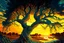 Placeholder: Great landscape, nature at sunset, Paradise Lost, spiritual, surreal, trees, fine art, tan skin, Vincent Van Gogh style, highly detailed, smooth, very sharp focus, illustration, bathing in light, ultra realistic illustration, close-up