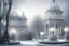 Placeholder: Beautiful landscape in pastel colors, lanterns, mansion, frosty columns, icy fountain, mystical glow, filigree, snow-covered trees,I am snow, mystical haze, black sky, white velvet clouds descend on the city, realistic, beautiful style, professional photography,about high resolution, cgi,f/19.1/200s, in light silver tones, sophistication, highly detailed, digital painting, moon, wonderful, microdetalization, high contrast