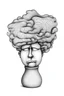 Placeholder: perfume shaped like a hairy head with reinforced concrete on a white background drawing graphics
