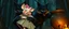 Placeholder: in magical black forest the bad hairy chest wolf carrying a lovely scared wtf are you up to, Korean pig girl with dress under his arms, big cauldron in the background in the style of fallout 4,
