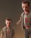 Placeholder: Stranger things, eleven toddler, full body, dramatic lighting, hyper realistic