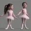 Placeholder: Little girl ballet with a lightsaber