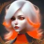 Placeholder: fantasy setting, woman, orange and white hair, wavy hair, ranger, more orange hair, more white hair, 25 years old