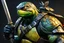 Placeholder: Michelangelo in 8k live anime artstyle, Turtles, black ronin custom, TMNT them , dynamic pose, intricate details, highly detailed, high details, detailed portrait, masterpiece,ultra detailed, ultra quality