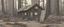 Placeholder: log cabin, post-apocalyptic, comic book, forest, cinematic, from far away,