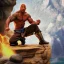 Placeholder: Fantasy, Dwayne Johnson as shaolin monk, heroic, award winning, insanely detailed, sunlit, realistic, meditating,acrylic paint, 8k resolution, hdr