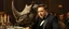 Placeholder: portrait painted by Rembrandt, stupid looking furry dragon rhino Elon Musk at banquet