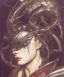 Placeholder: realistic detailed face portrait of one handsome futuristic geisha with element of alien cyberpunk armor by ayami kojima, amano, greg hildebrandt, alphonse mucha, and mark brooks, male, masculine, art nouveau, cyberpunk, neo - gothic, gothic, character concept design