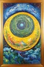 Placeholder: Panentheism is the view that the Divine is simultaneously within and beyond our world; Golden Ratio; Celestial Art; Ecstatic; in the styles of Hundertwasser, Cezanne, and Gauguin