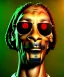 Placeholder: Snoop Dogg, smoke weed, burning dollars, weed background, hyper realistic