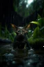 Placeholder: cat bat +won the dark clouds, portrait in weird waterfall in moist swamp planet , photo-realistic, shot on Hasselblad h6d-400c, zeiss prime lens, bokeh like f/0.8, tilt-shift lens 8k, high detail, smooth render, down-light, unreal eng