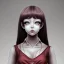 Placeholder: multiple eyes cute girl Junji Ito style, darkred tones,