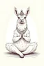 Placeholder: hand drawn illustration of a Llama sitting yoga style sukhasana pose