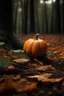 Placeholder: Sweet little pumpkin in the middle of a forest