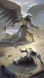 Placeholder: angel reaching a dead paladin in the ground, battlefield in the background