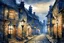 Placeholder: Prompt: a lantern glowing softly on a cobblestone street, mist swirling, with old Victorian houses lining the path, watercolor, mysterious, nocturnal