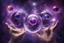 Placeholder: kundalini, connected to the universe, few colours of galaxy, holding galaxies in few hands in glass balls, purple colours