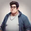 Placeholder: Overweight, obese, struggling, chronically online, discord moderator Dean Kamen, artistic rendition, gamer