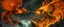 Placeholder: phoenix octopus bird witch bear dragon waterfall looks beyond really powerful slapping a bird in the face with fire, fantasy illustration, in the style of Rembrandt