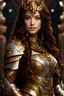 Placeholder: Half body Photography,very beautiful Katty Pery ,full body,looking front view,brown long hair, mechanical,delicate gold,silver metalic parts, golden parts, intricate armor, detailed part,Movie Still