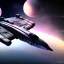 Placeholder: Spaceship, metalic color, hyper realistic, blur