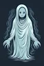 Placeholder: Spooky white Ghost girl retro