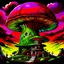 Placeholder: A fantabulous black, green and red (((mushroom tower house))) erected atop a (geologic pillar), surrounded by the uncanny imaginative ((( swirling skies))), offset by the stark hues of a (neon-tinged nebulous space scape), within. captured by the hand a skilled master painter with a focus on (softly blurred compositions and voluminous lighting).